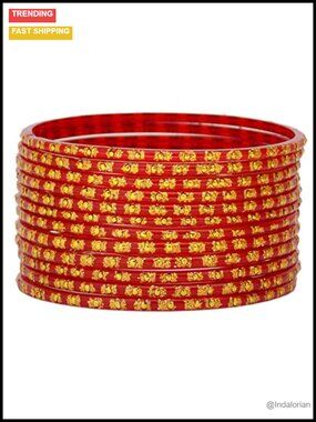 Indian Glass Bangles Set of 12 Ethnic Bridal Bracelets Traditional